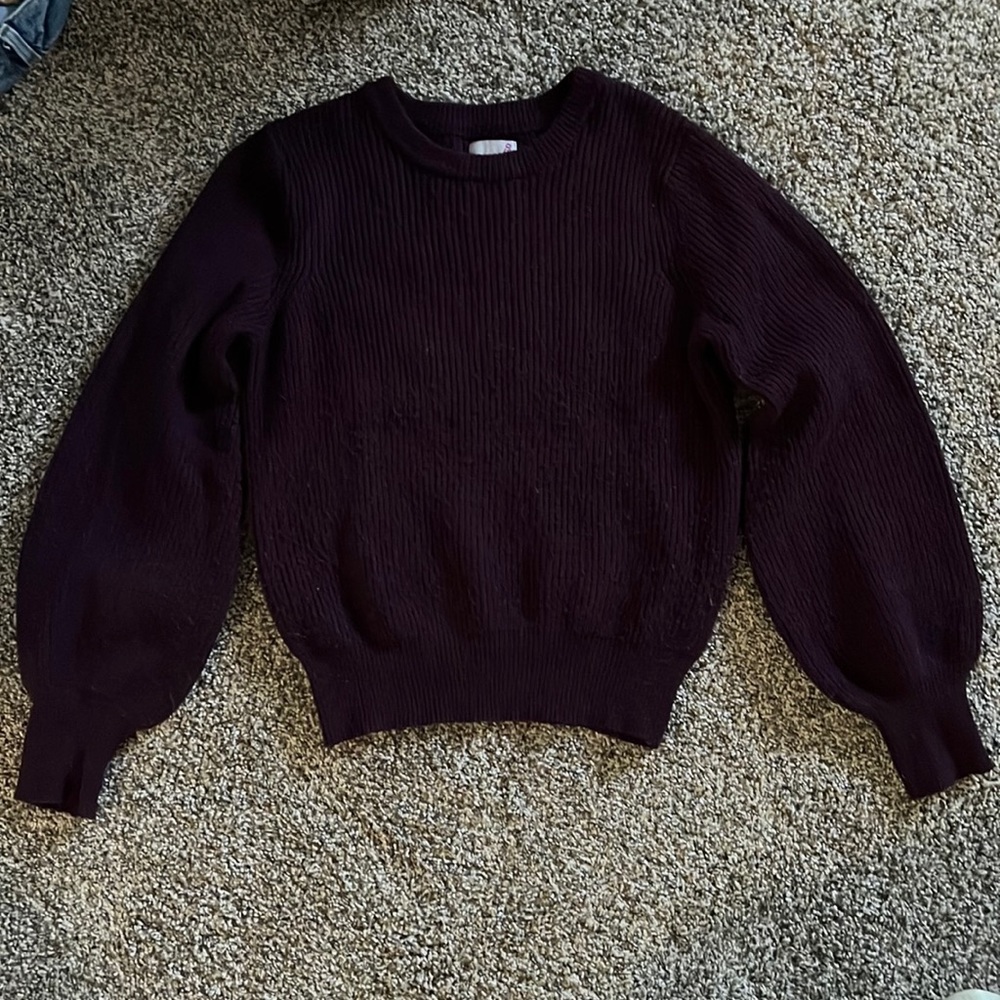 Size Small purple sweater with puffy sleeves